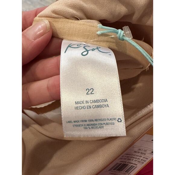 Kona Sol Swimsuit One Piece Ruffle Strap One Shoulder Hot Pink Size 22 Plus - Picture 7 of 8